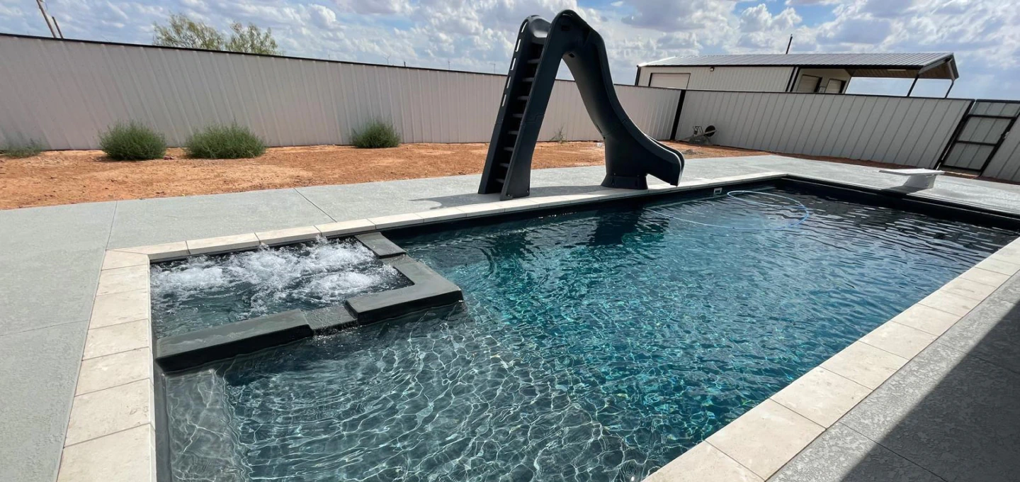newly built pool in a residential property